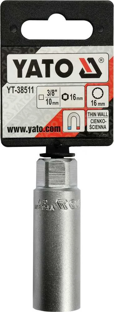 Yato Toya Sa Poland Galvutė žvakėms 12-kampė magnetinė | 10 mm (3/8") | 16 mm (YT-38511)