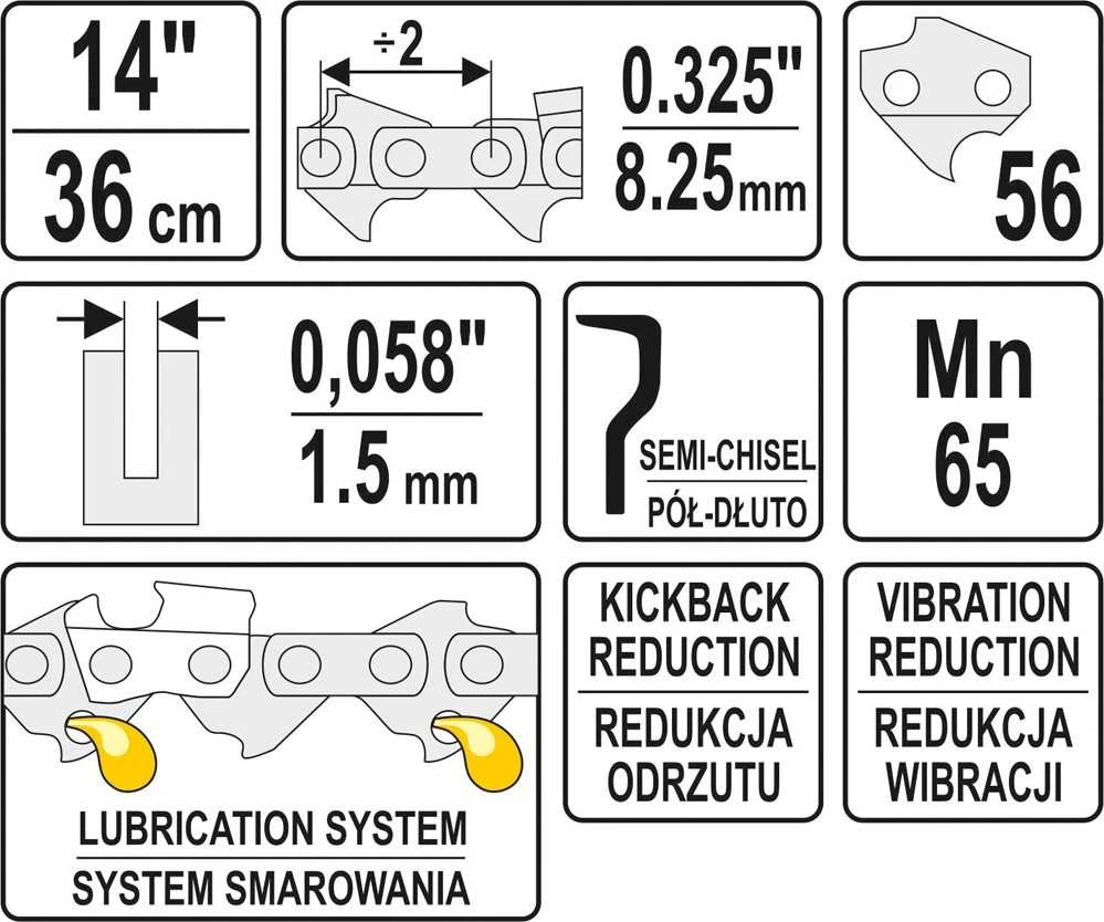 YATO ŁAŃCUCH TNĄCY DO PILARKI 35cm (14") .325