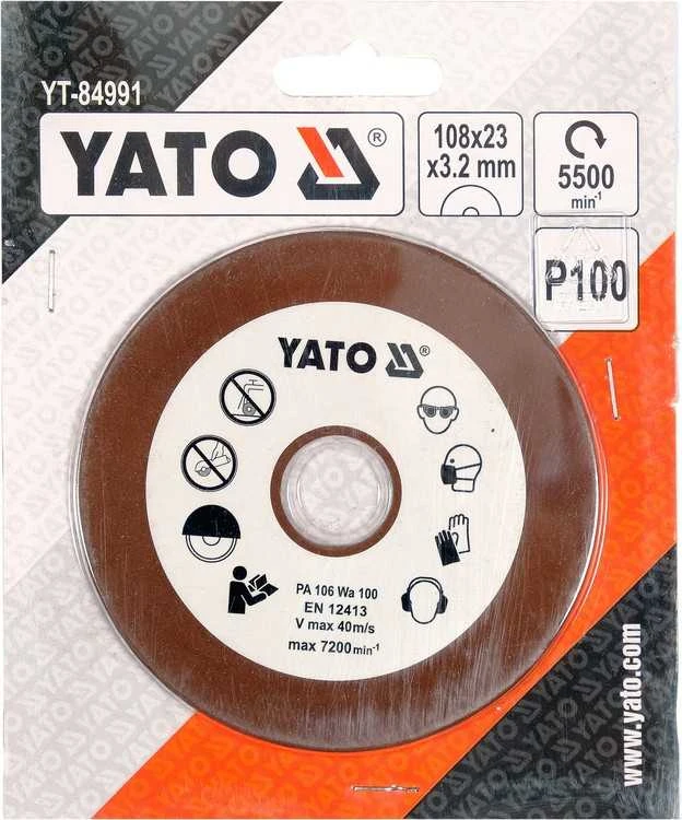YATO TARCZA DO OSTRZENIA ŁAŃCUCHA 108x3,2x22