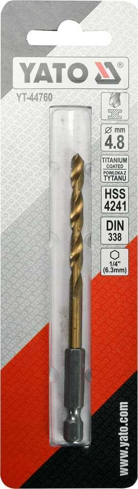 Yato Toya Sa Poland Grąžtas metalui su Hex 6.3 mm (1/4") galu HSS-TiN | 7.0 mm (YT-44766)