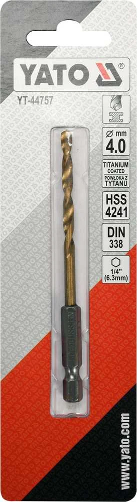 Grąžtas YATO grąžtai METAL TYTAN HEX 4,0mm