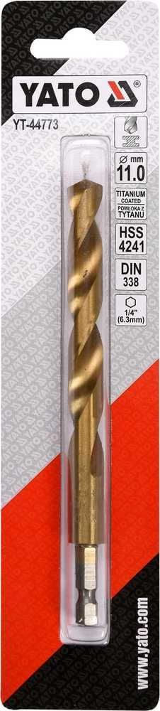 Yato Toya Sa Poland Grąžtas metalui su Hex 6.3 mm (1/4") galu HSS-TiN | 11.0 mm (YT-44773)