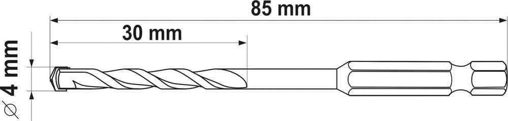 Grąžtas YATO grąžtai UNIWERSALNE HEX 4mm