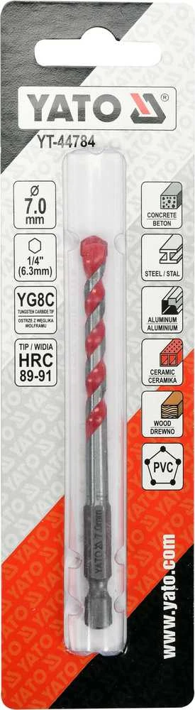 Grąžtas YATO grąžtai UNIWERSALNE HEX 7mm
