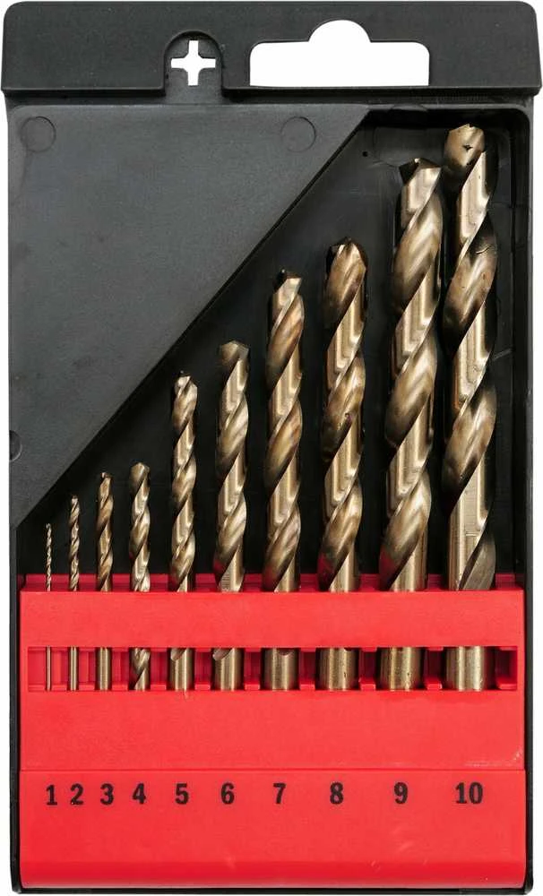 Grąžtas YATO Rinkinys grąžtų DO METALU HSS 10 vnt. 1, 2, 3, 4, 5, 6 ,7, 8, 9, 10mm, KOBALT