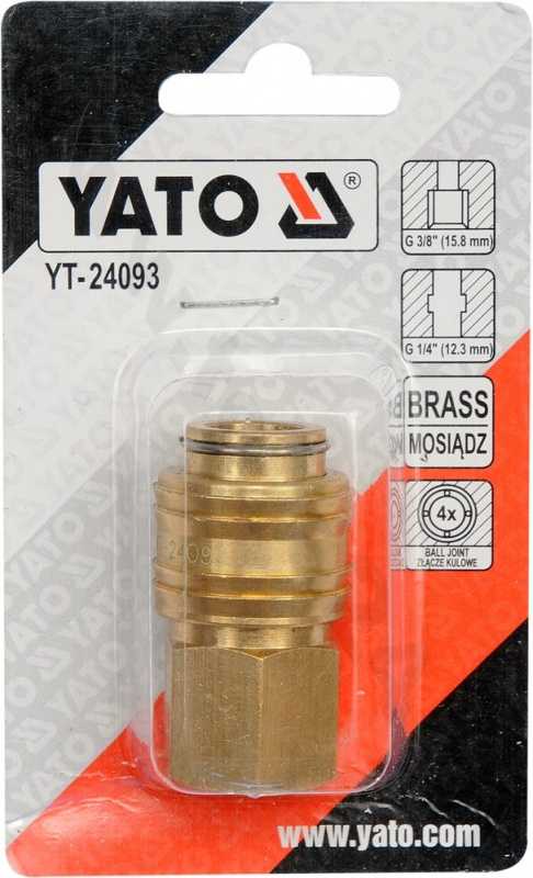 Yato Toya Sa Poland Greita jungtis žalvarinė - lizdas, (3/8 " vidinis sriegis) (YT-24093)