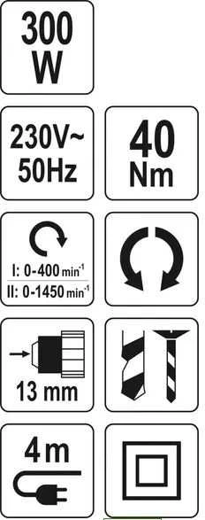 YATO YT-82060 elektrinis suktuvas - gręžtuvas 13mm 40Nm