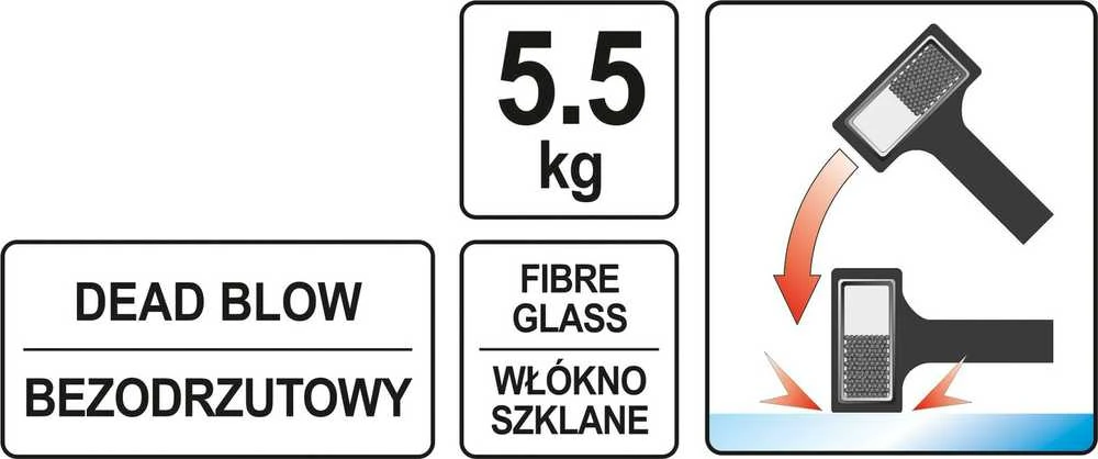 Yato Toya Sa Poland Guminis plaktukas ratų nukalimui | 5,5kg (YT-46273)