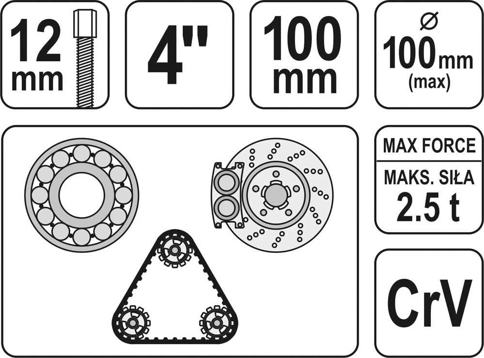 Nuėmėjas Yato YT-2520; 100 mm