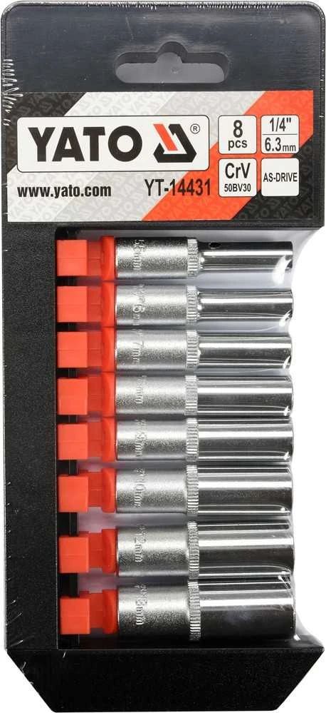 YATO LONG SOCETS 1/4" RINKINYS 8 vnt /BL 14431