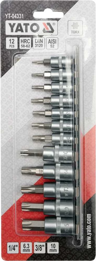 YATO Rinkinys KLUCZY TORX NA SZYNIE 12elem.