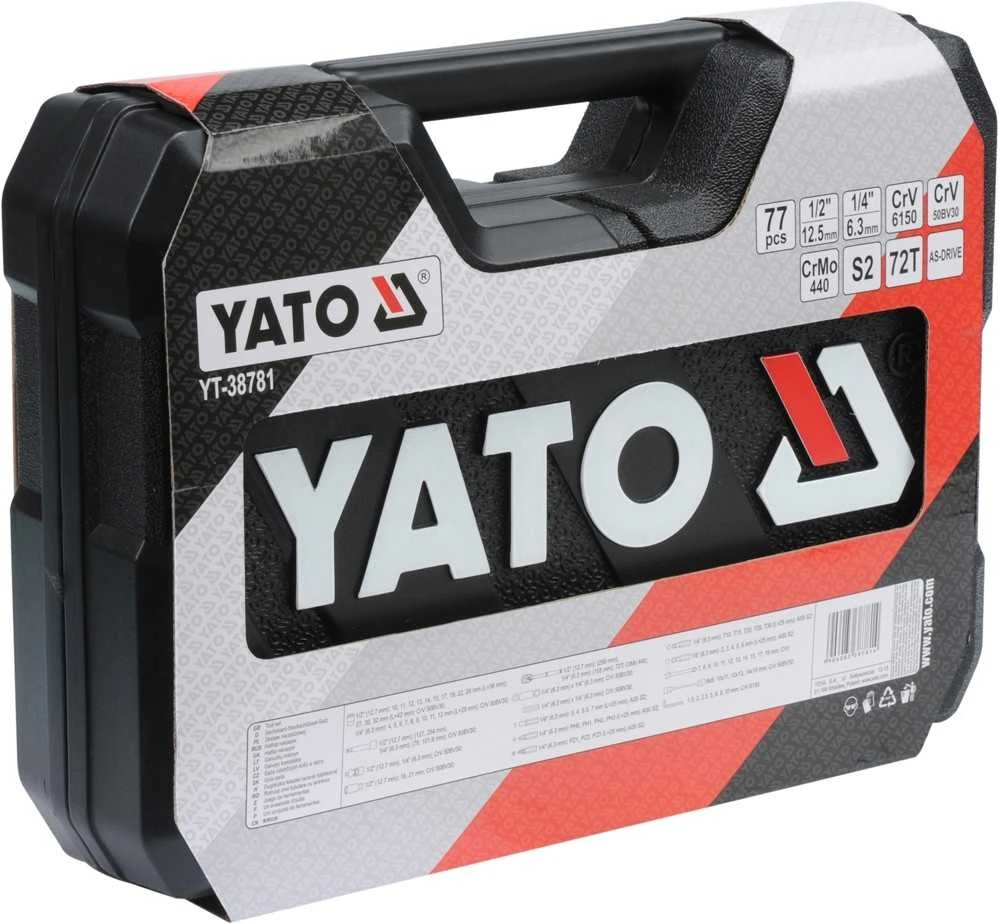 YATO Rinkinys KLUCZY 77 vnt. L 1/4" / 1/2" 38781