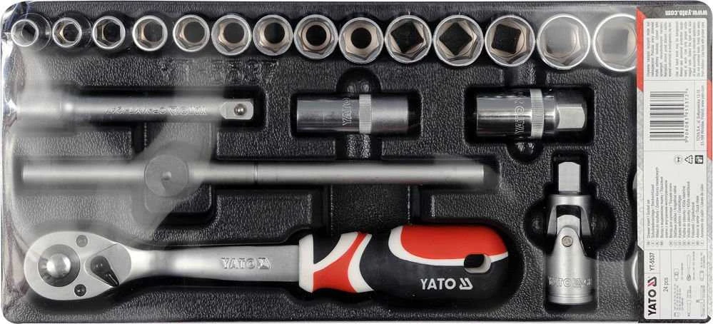 YATO STALČIO Įdėklas 1/2 "RAKTŲ RINKINYS 24 vnt. 5537