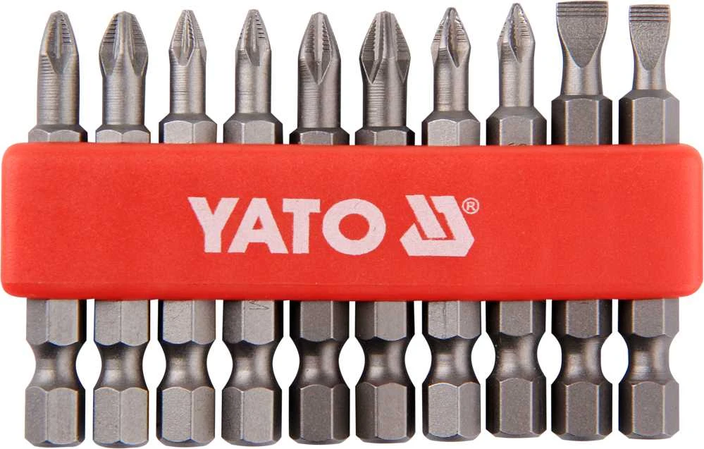 YATO KOMPLET sukimo antgalių / BITÓW 50mm 10vnt. MIX plokščias/PH/PZ 0483