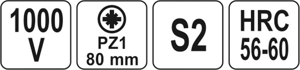 Yato Toya Sa Poland Izoliuotas atsuktuvas elektrikui | 1000V | PZ1x80 mm (YT-2825)