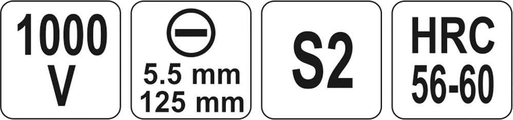 YATO IZOLIUOTAS PLOKŠČIUS VARŽTO SUKTUMAS 5,5 x 125 mm 2818