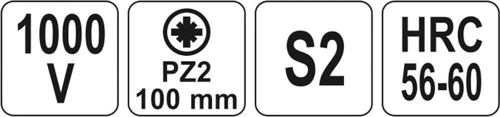 YATO IZOLIUOTAS ATSUKTUKAS PZ2 x 100mm 2826