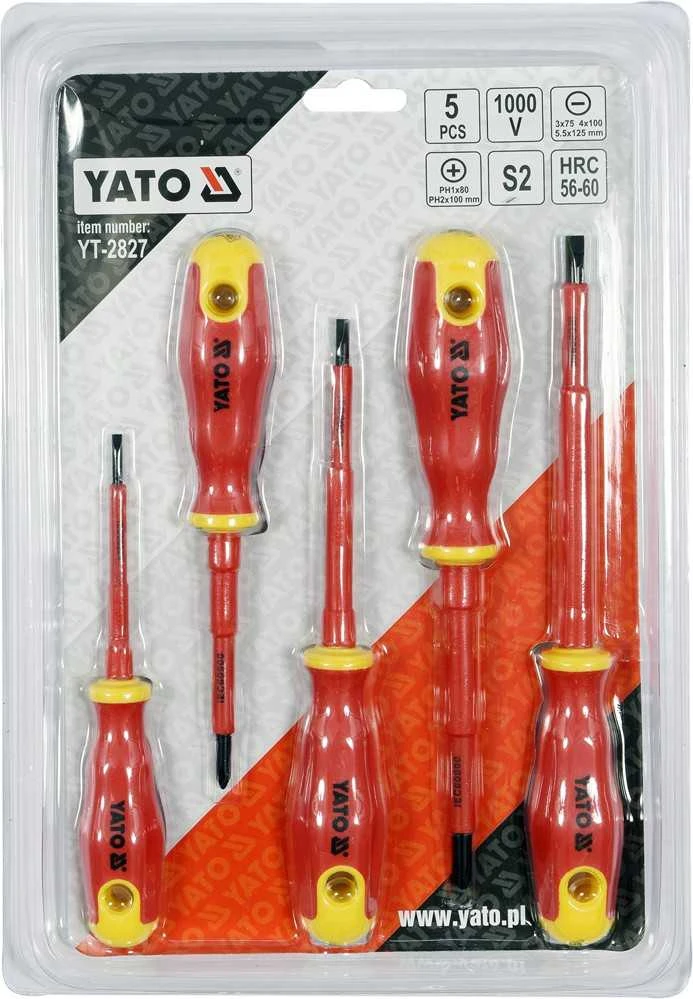 Izoliuotų atsuktuvų rinkinys VDE Yato YT-2827 - 5 vnt