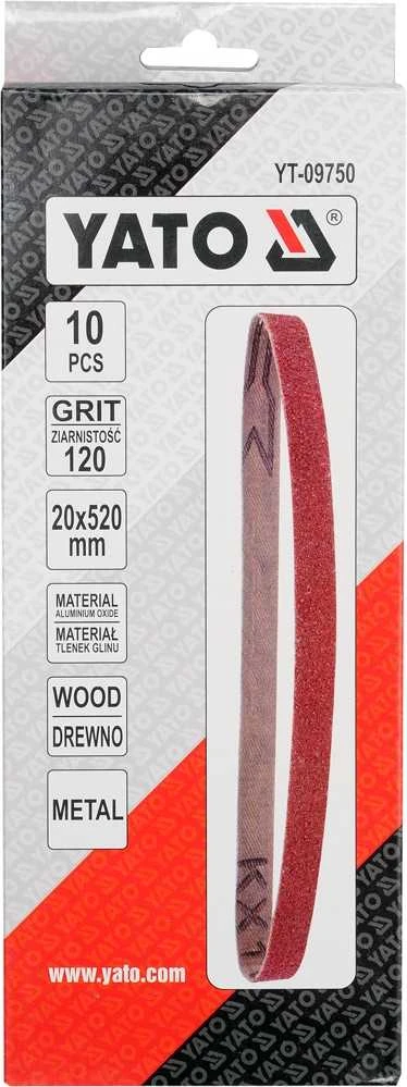 Toya Sa Poland Juosta pneumatiniam šlifuokliui | P120 / 20X520 mm | 10 vnt. (YT-09750)