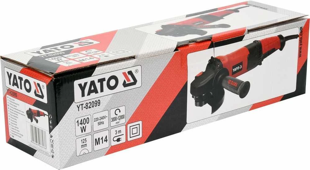 Yato Toya Sa Poland Kampinis šlifuoklis | greičio reguliavimas | 1400W | 125 mm (YT-82099)