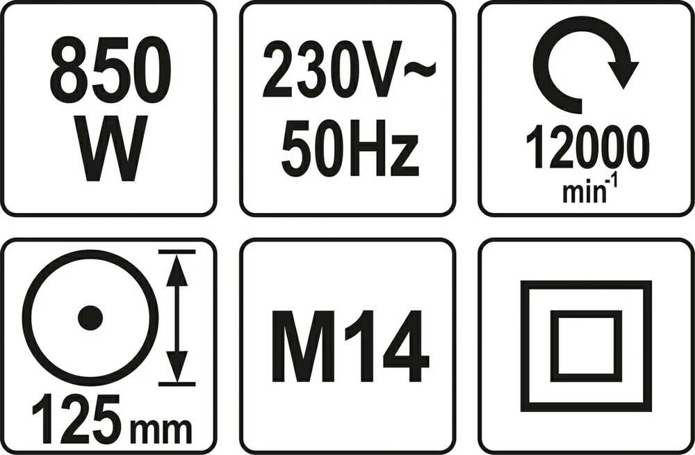 Kampinis šlifuoklis Yato YT-82097 - 850W 125mm