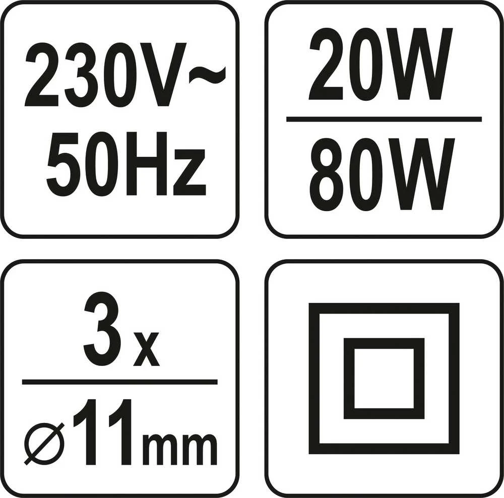 Toya Sa Poland YATO Pistoletas klijavimui karštu būdu 11mm 20/ 80W 82402