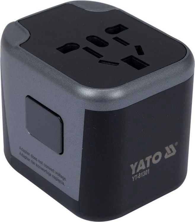 Yato Toya Sa Poland Kelionininis adapteris | universalus | daugiau nei 150 šalių | su 2 X USB 5V / 2.4A Įkrovikliu (YT-81301)