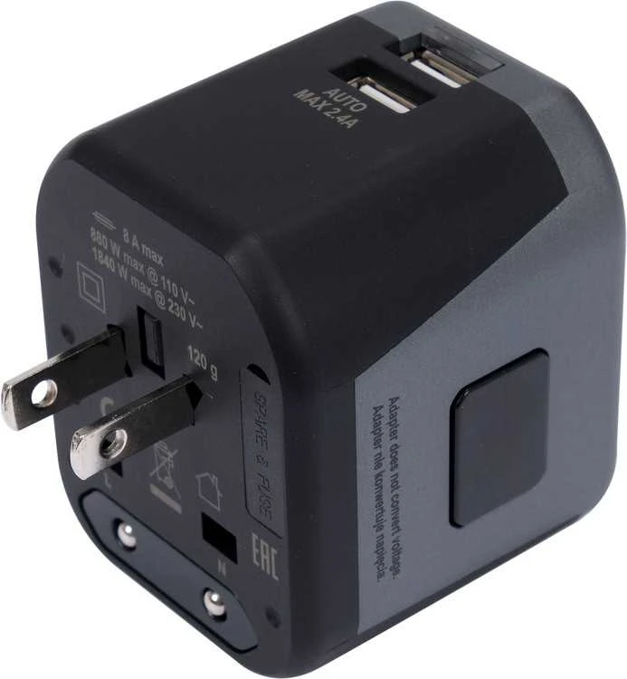 Yato Toya Sa Poland Kelionininis adapteris | universalus | daugiau nei 150 šalių | su 2 X USB 5V / 2.4A Įkrovikliu (YT-81301)