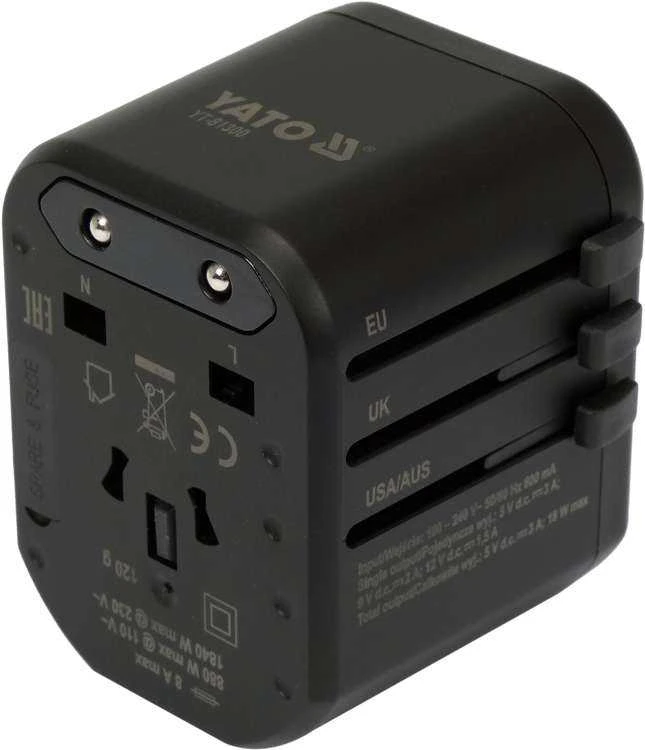 YATO UNIVERSALUS USB / USB-C 18W TRAVEL ADAPTER