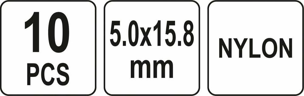 YATO NITY PLASTIKOWE 5.0x15.8mm /10vnt.