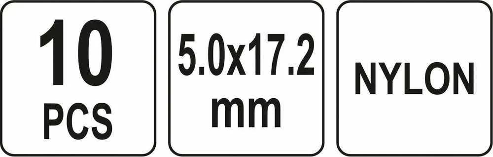 YATO NITY PLASTIKOWE 5.0x17.2mm /10vnt.