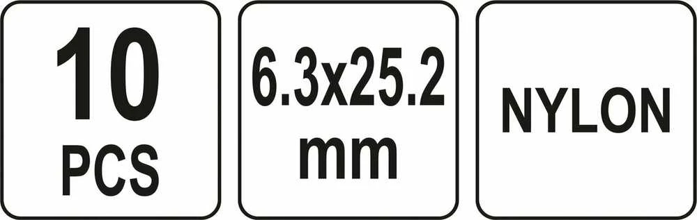 YATO NITY PLASTIKOWE 6.3x25.2mm /10vnt.