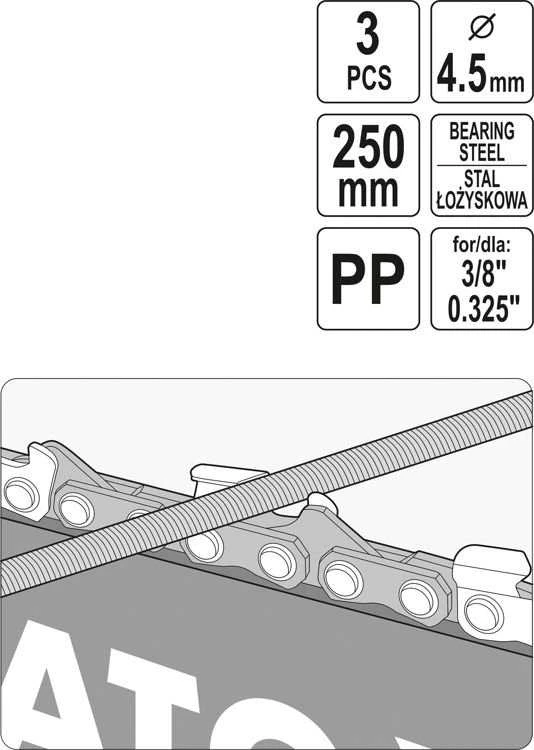 Yato Toya Sa Poland Kreipiančioji / gidas grandininiams pjūklams | su dilde | 4.5 mm (YT-85031)