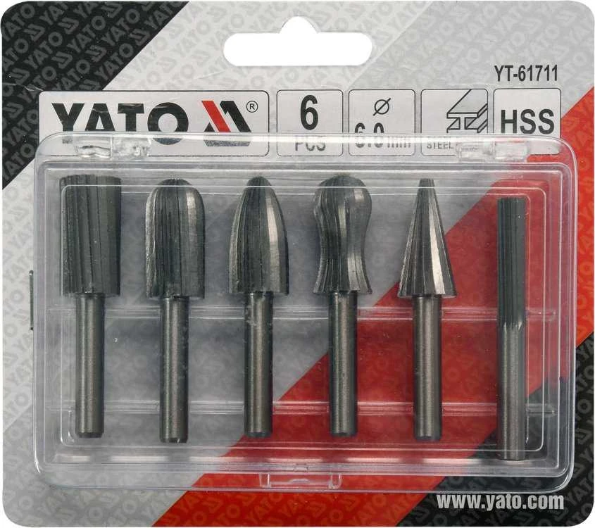 YATO metalo pjaustytuvai su kotu, FI 6 mm, 6 vnt. rinkinys.