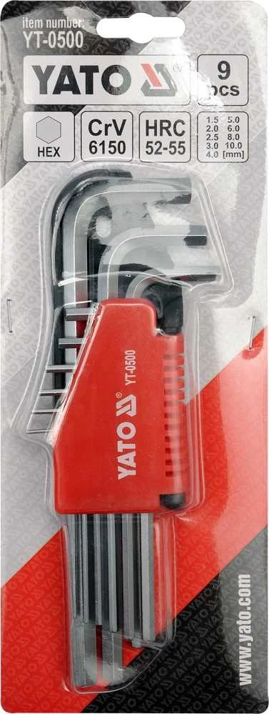 Toya Sa Poland YATO šešiakampiai raktai 9 colių (1,5–10 mm) ilgi 0500