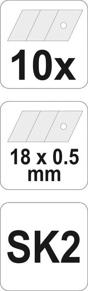 YATO OSTRZA ZAPASOWE 18mm 10vnt. 7525