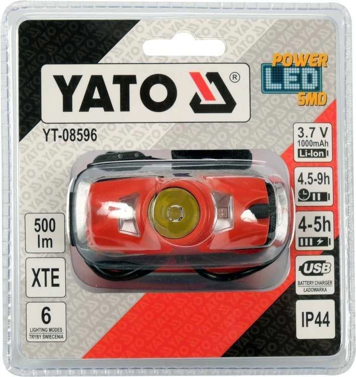 Yato Toya Sa Poland Lempa dedama ant galvos | akumuliatorinė | 500LM / 70 m | LI-ION 3,7V 1000MAH (YT-08596)
