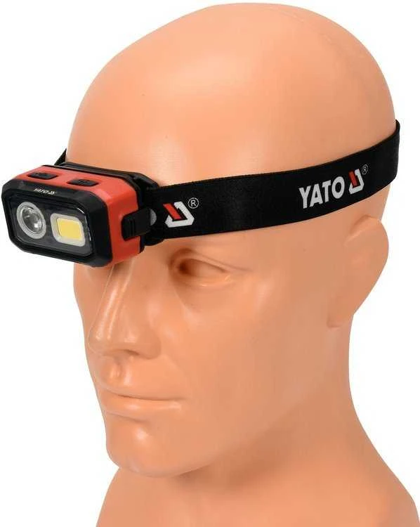 Yato Toya Sa Poland Lempa dedama ant galvos | lygus žibinto reguliavimas / judesio daviklis | 500LM AKU/3XAAA OSRAM LED (YT-08593)
