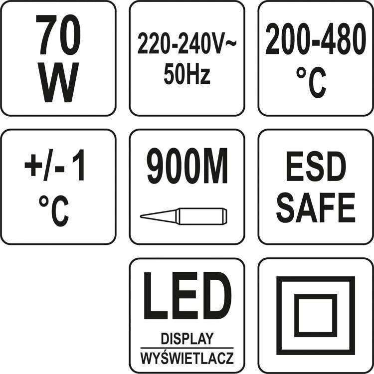 Yato Toya Sa Poland Litavimo stotelė 70W | Led ekranas | tipas 900M (YT-82459)