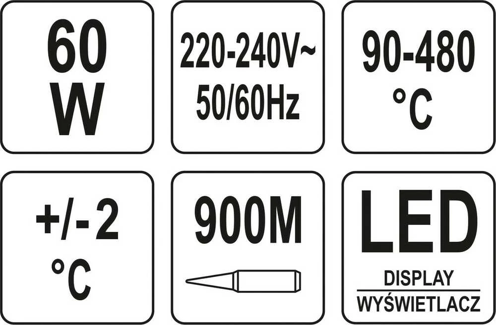 YATO Bazinė stotelė LUTOWNICZA LCD GROT 900M 60W
