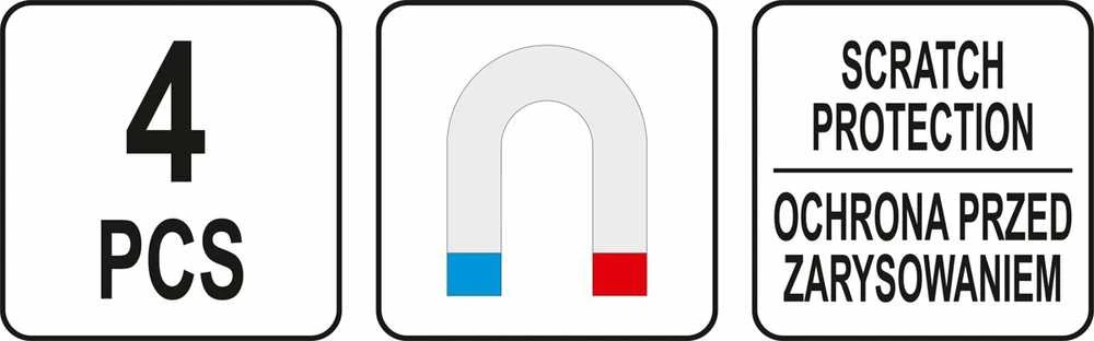 YATO MAGNETINIŲ LENTYNŲ RINKINYS 4 vnt.