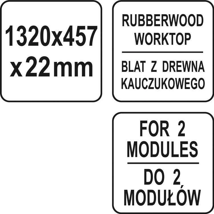 Toya Sa Poland Medinis stalviršis | dviems pagrindinėms spintelėms | 1320 X 457 X 25 mm (YT-08938)