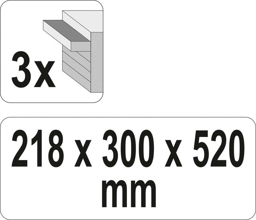 Yato įrankių dėžė su 3 stalčiais YT-08873