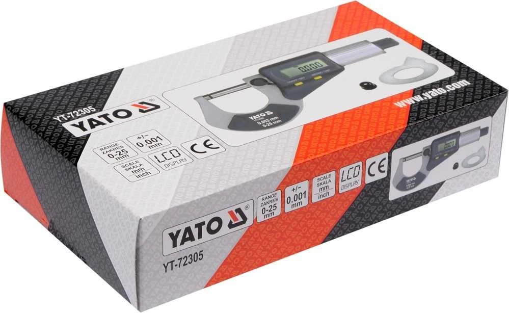 Mikrometras su skaitmeniniu ekranu Yato YT-72305 - 0-25mm
