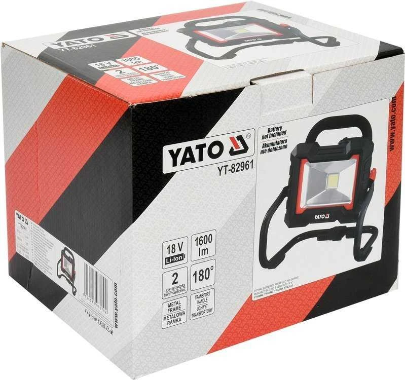 YATO LED PRIEKINIS ŽIBINTAS 18V 1600LM 20W BE Akumuliatoriaus IR Įkroviklio