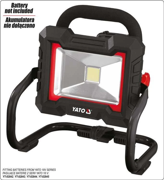 YATO LED PRIEKINIS ŽIBINTAS 18V 1600LM 20W BE Akumuliatoriaus IR Įkroviklio