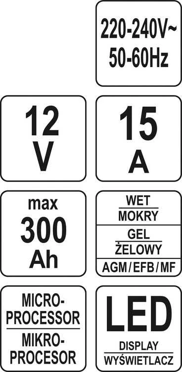 YATO ELEKTRONINIS LYGINtuvas 12V/2/6/10/15/20A