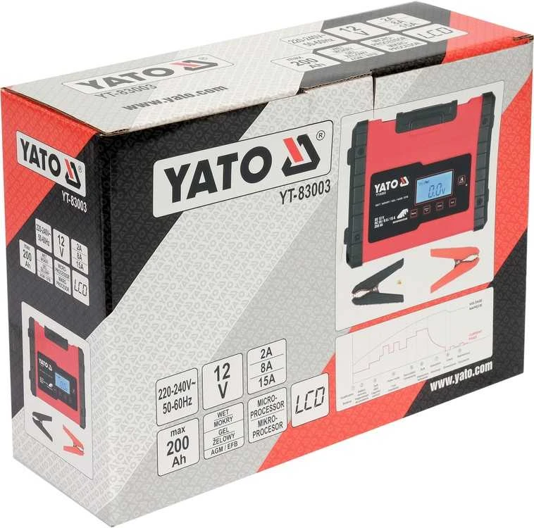 Yato Toya Sa Poland Pakrovėjas akumuliatoriams | 12 V mikroprocesorinis | 2A / 8A / 15A, LCD (YT-83003)
