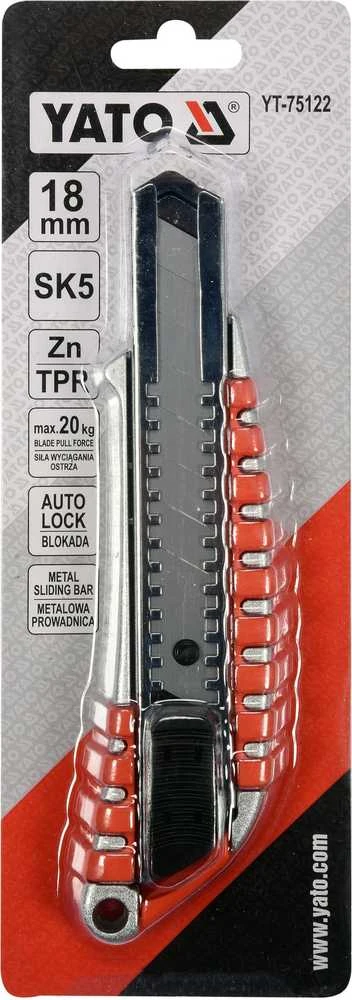 Metalinis nuimamas peilis su ašmenimis Yato YT-75122 - 18mm
