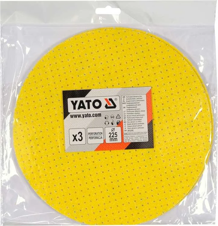 Yato Toya Sa Poland Perforuotas šlifavimo diskas su Velcro | P80 | 225mm | 3 vnt. (YT-846013)